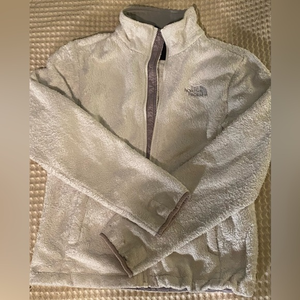 The North Face Osito Fleece Women’s White W/ Gray Logo Jacket‎ Size Small